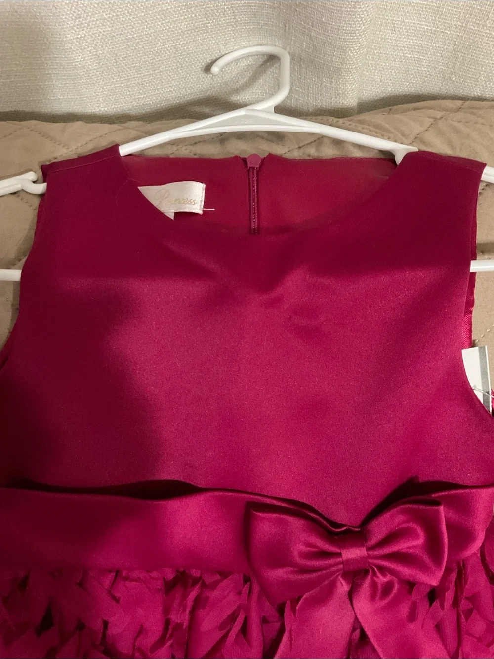 American Princess Fuchsia Petal-Detail Party Dress